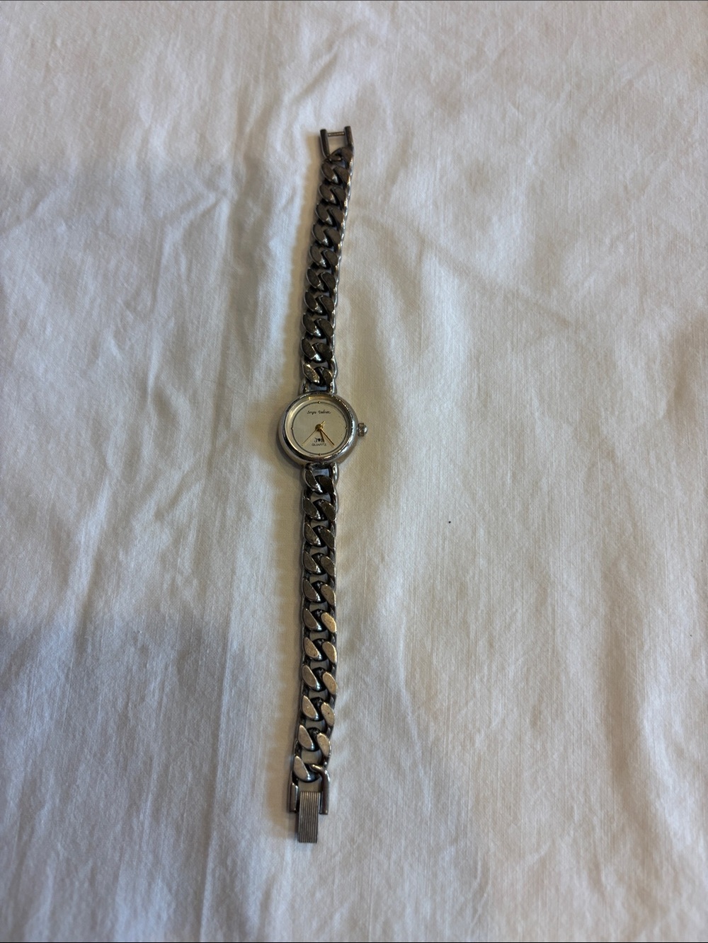 Sergio Valente Quartz Ladies Silver Chain-Link Women's Bracelet Watch